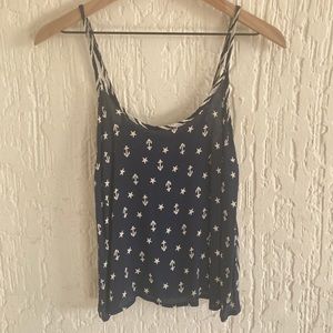 Lucy Love Blue And White Star Print Tank Top Size Small